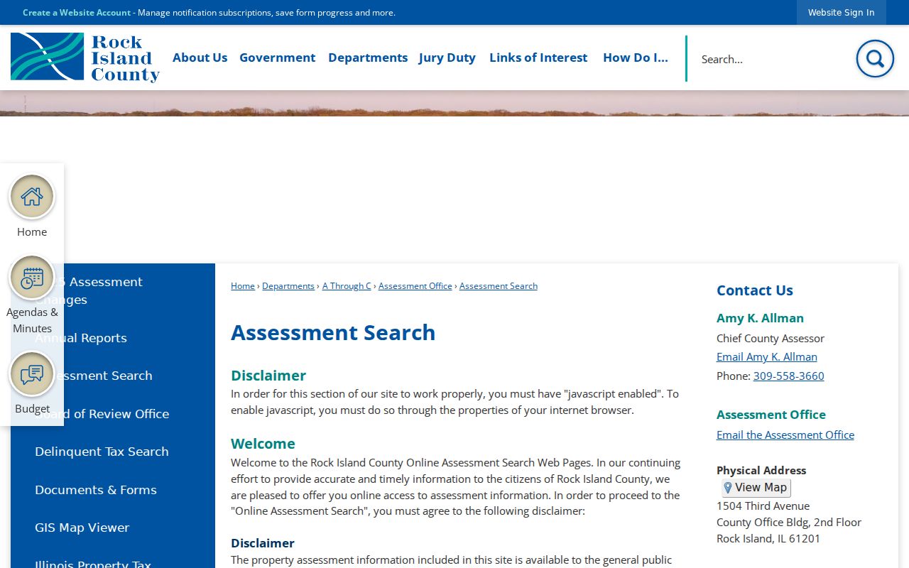 Rock Island County assessment search for Moline residents