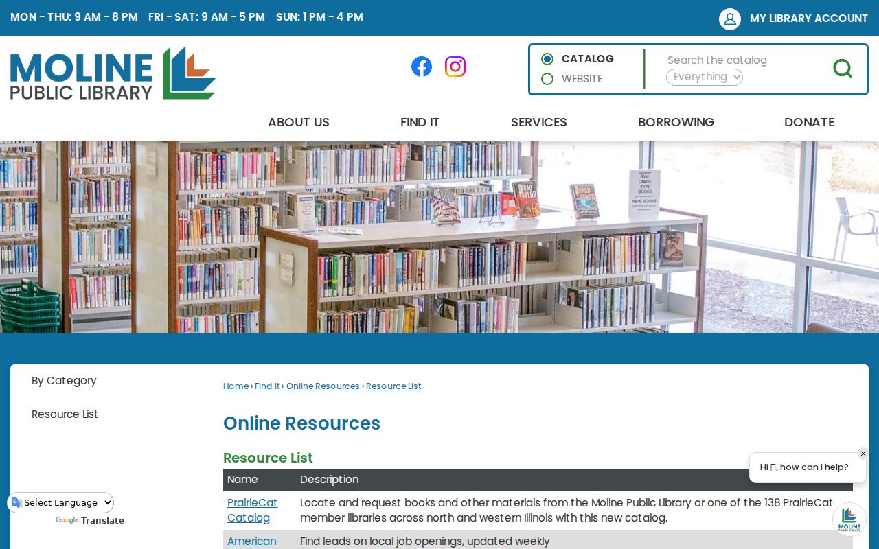 Moline Public Library local history and genealogy resource list